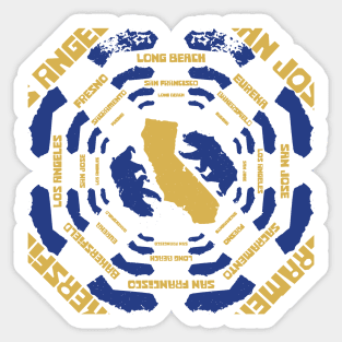 Distressed California Spinning Sticker